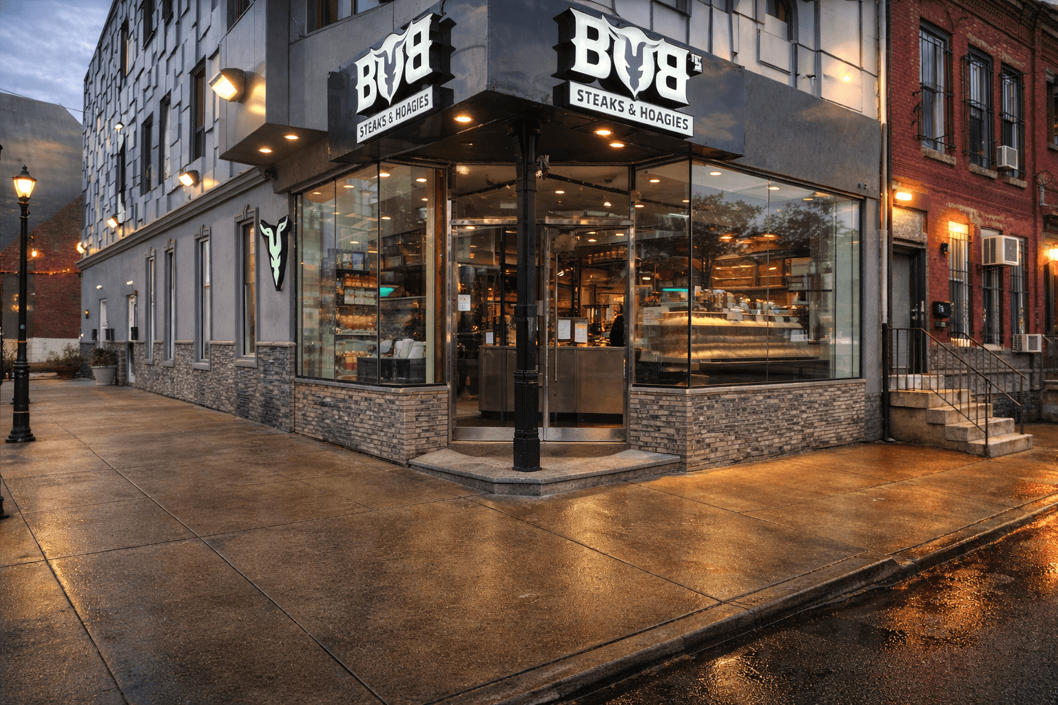 BYB Steaks & Hoagies at twilight